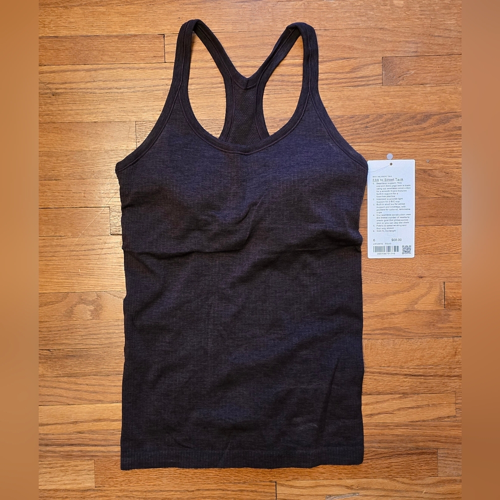 Lululemon Ebb To Street Tank Sz 6 in Sequoia - *Light Support B/C Cup Racerback